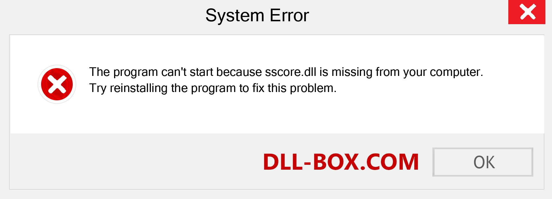  sscore.dll file is missing?. Download for Windows 7, 8, 10 - Fix  sscore dll Missing Error on Windows, photos, images