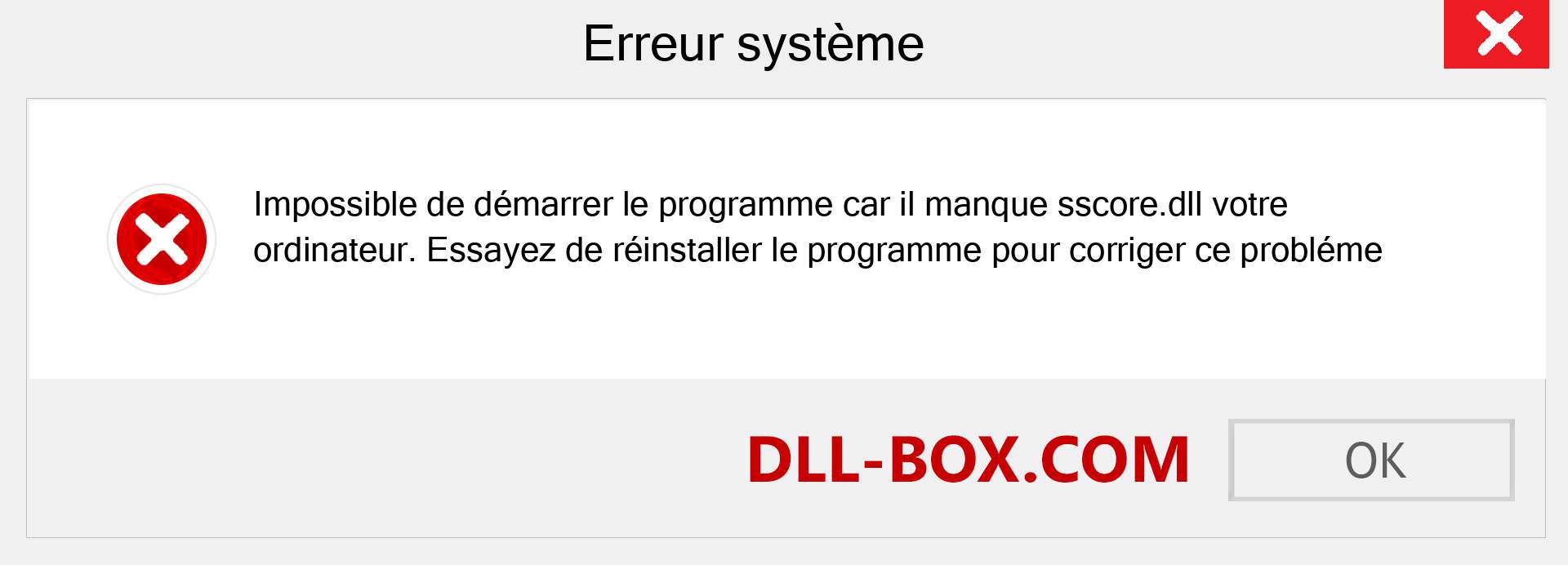 Le fichier sscore.dll est manquant ?. Télécharger pour Windows 7, 8, 10 - Correction de l'erreur manquante sscore dll sur Windows, photos, images