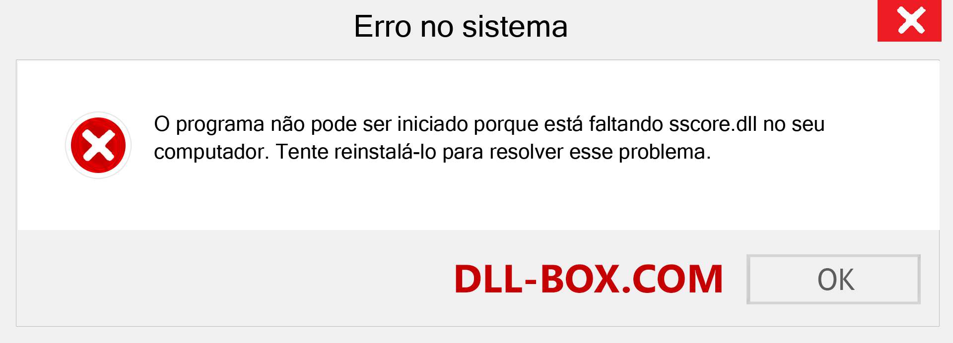 Arquivo sscore.dll ausente ?. Download para Windows 7, 8, 10 - Correção de erro ausente sscore dll no Windows, fotos, imagens